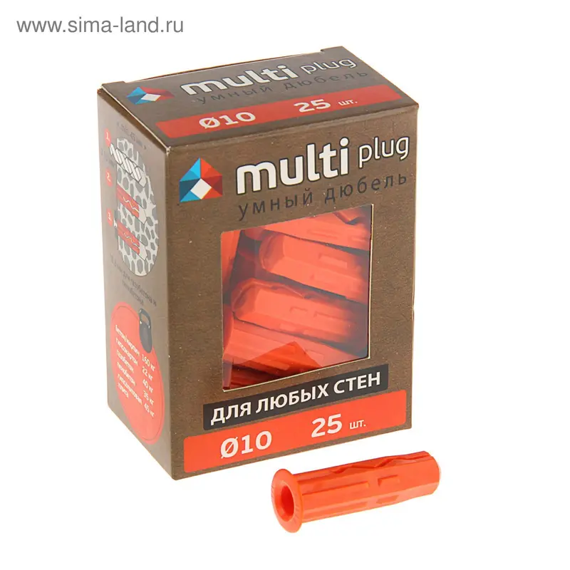 Дюбель MULTI plug 10х40 мм, в упаковке 25 шт