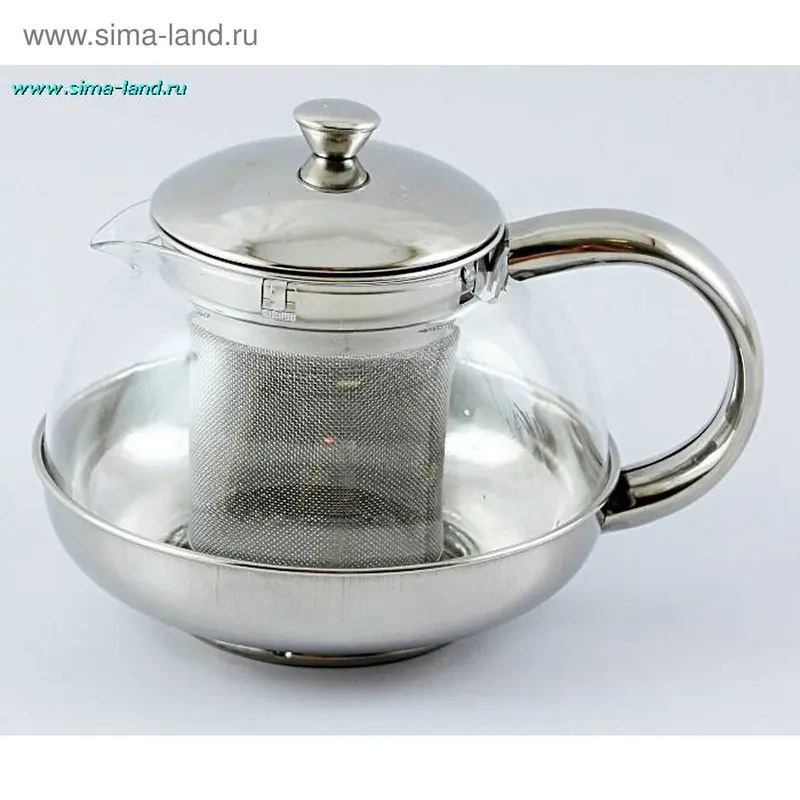 чайник металл+стекло 0,6 л (бокс 48 шт)