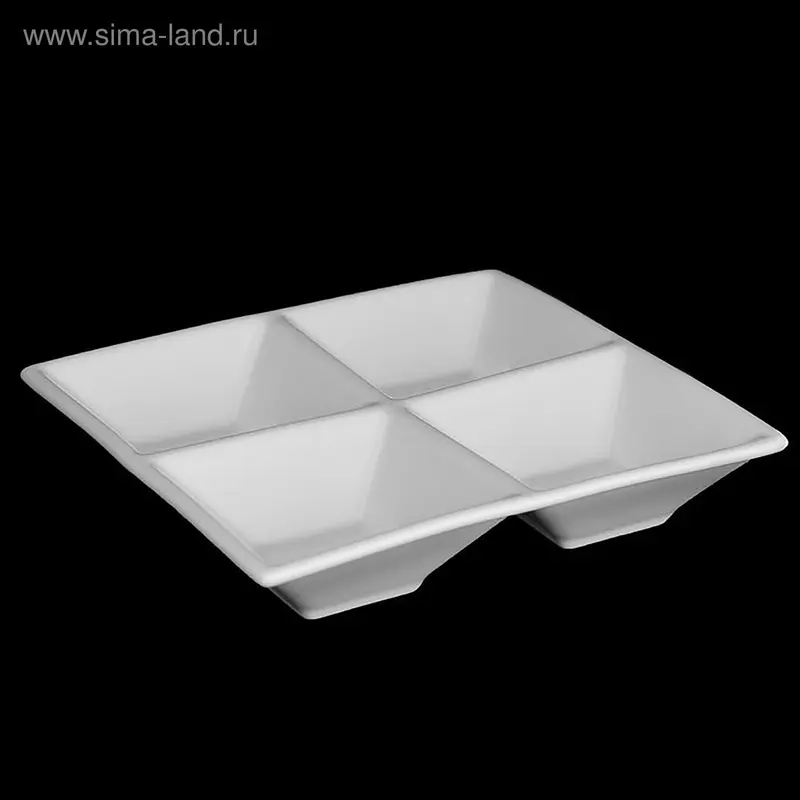 Менажница, 4 секции, 15×15 см