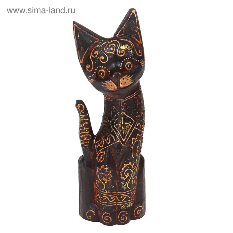 Деревянная фигурка "Кошка изящная" 25 см