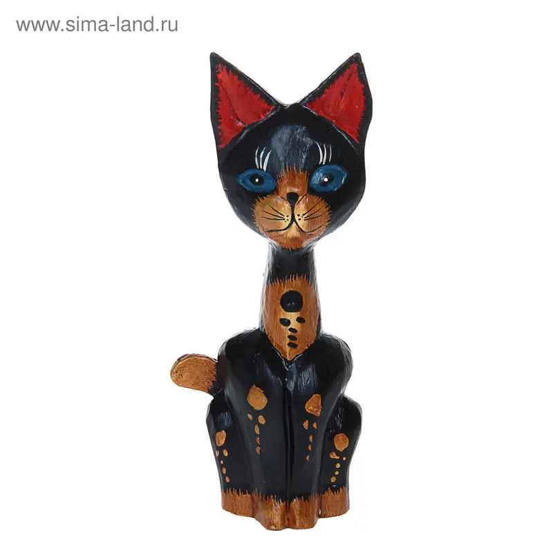 Деревянная фигурка "Кот черный" 25 см