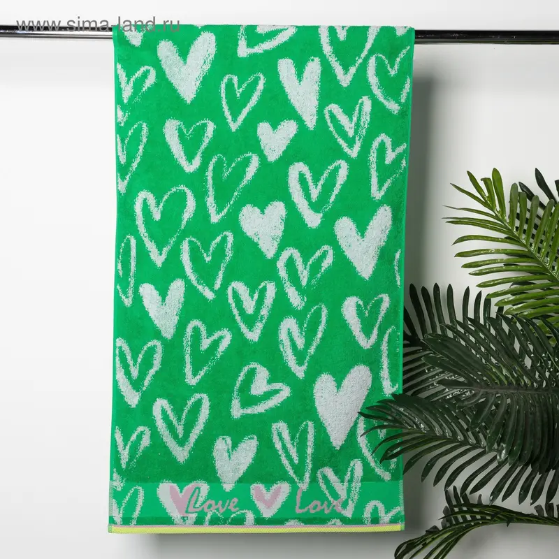 Полотенце махровое Heart Print, 50х90, хл 100%, 420 гр/м