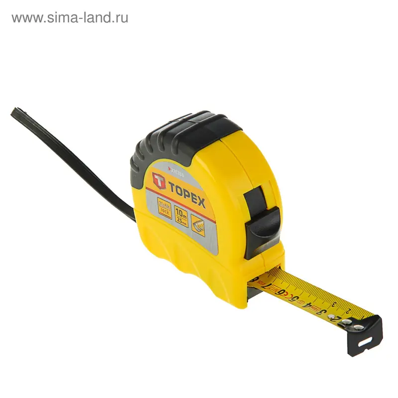 Рулетка TOPEX, 10 м x 25 мм, стальная лента