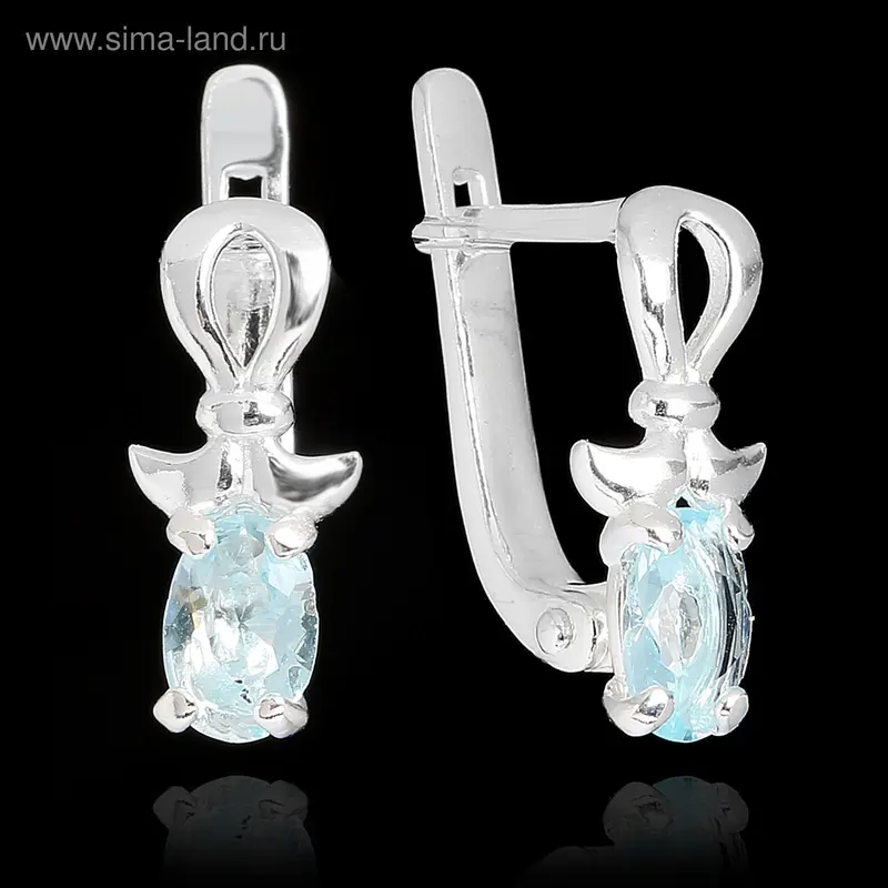 Серьги посеребрение «Эвели» BL35549, цвет голубой
