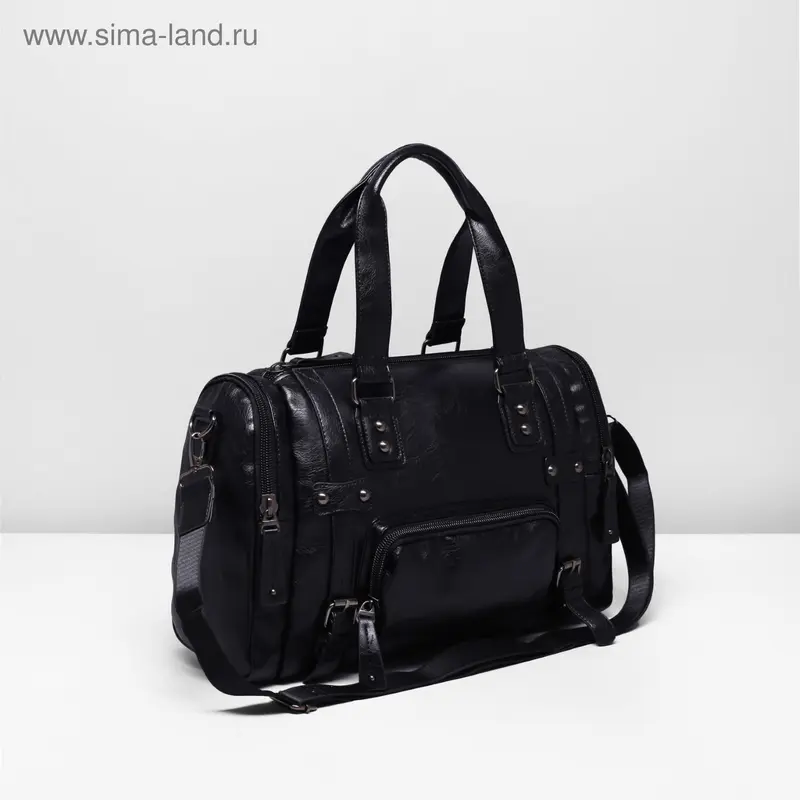 Сумка дорож L-0822, 40*11*30см, отд, на молнии, 4 н/кармана, черный