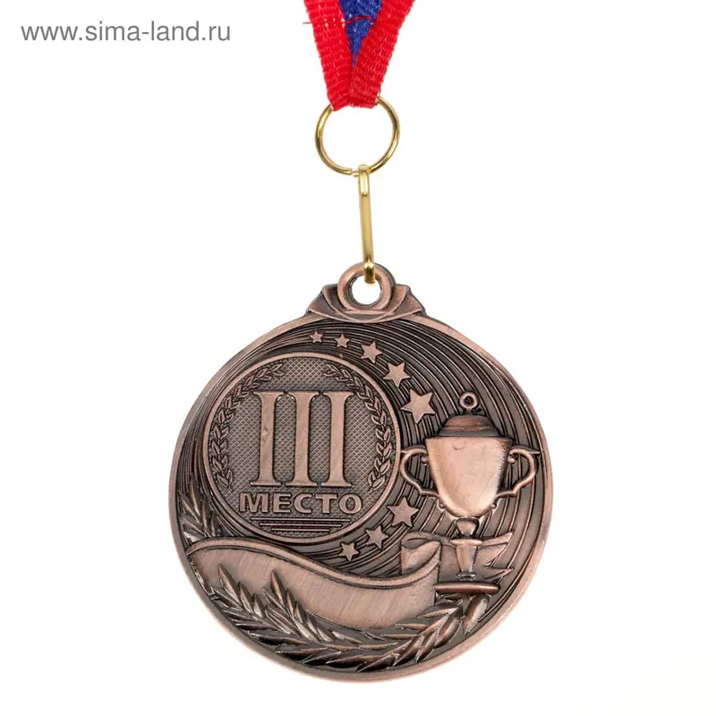Медаль призовая, 3 место, бронза, d=5 см