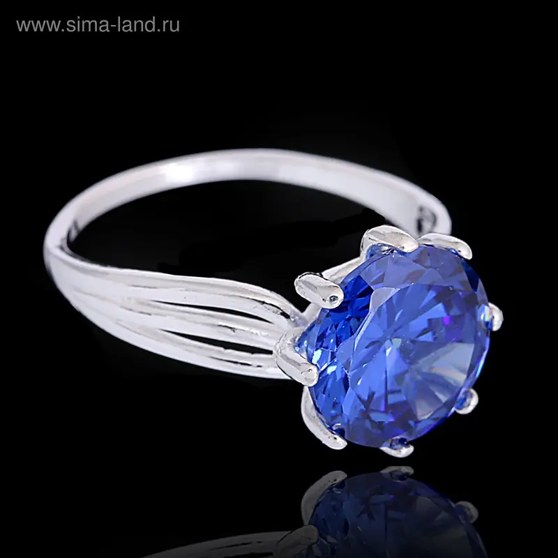 Кольцо азурит «Эталон» BL25231, посеребрение, цвет синий, 17 р-р