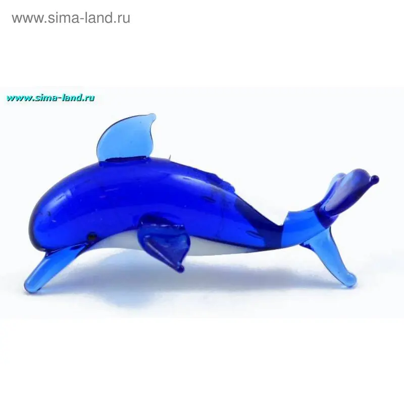 стекло цветное дельфин 7*4*4 см мин 3 шт