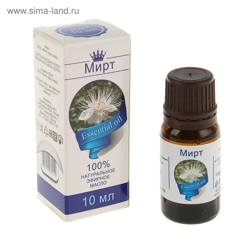 Эфирное масло "Мирт", флакон-капельница, аннотация, 10 мл