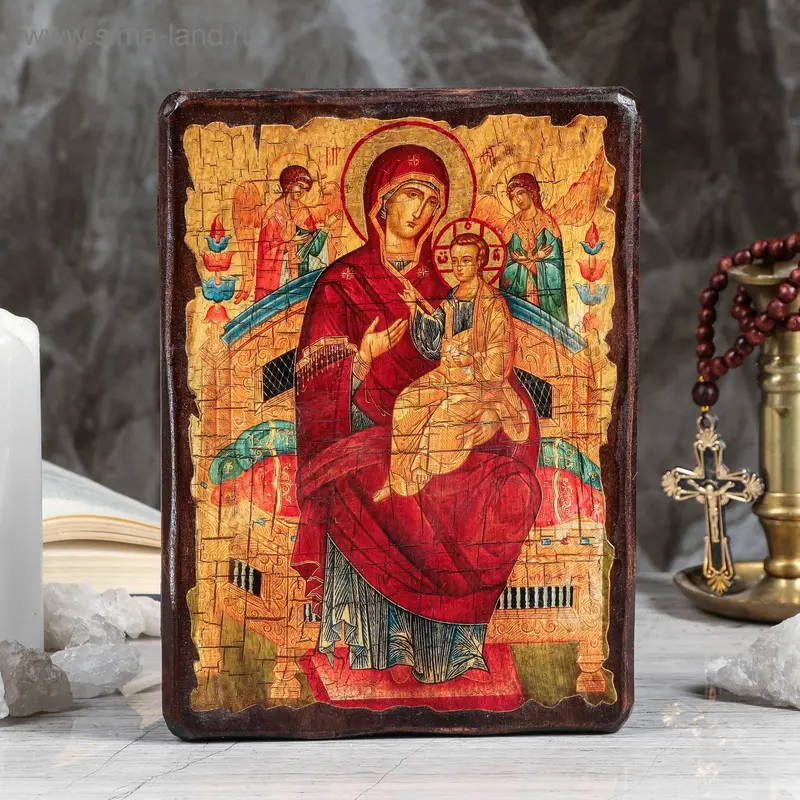 Икона под старину "Всецарица", 17х23 см