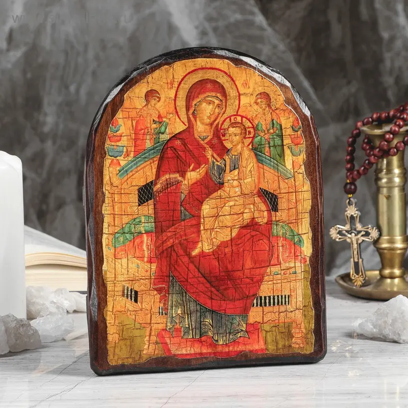 Икона под старину "Всецарица", 17х23 см, арка