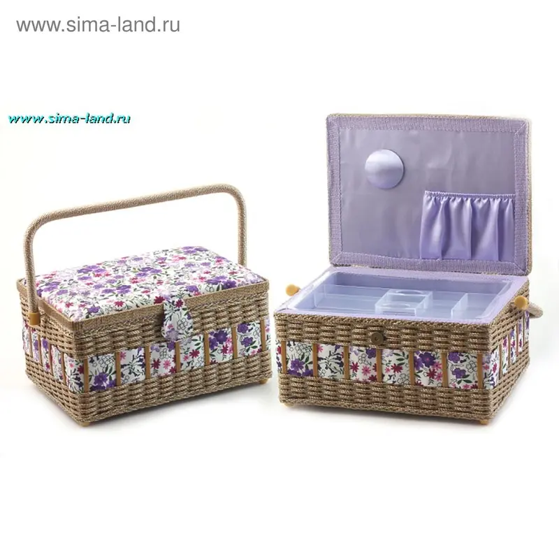 шкатулка для рукоделия васильки 24*32*15 см