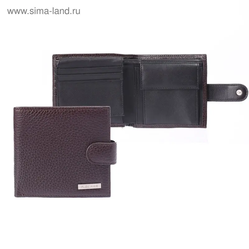 Портмоне мужское, 2 отдела, для карт, монет, шоколад