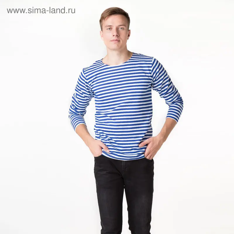 Лонгслив мужской, цвет синий, размер 56