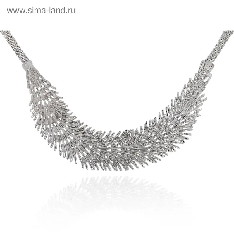 Колье «Каскад» шипы, цвет серебро