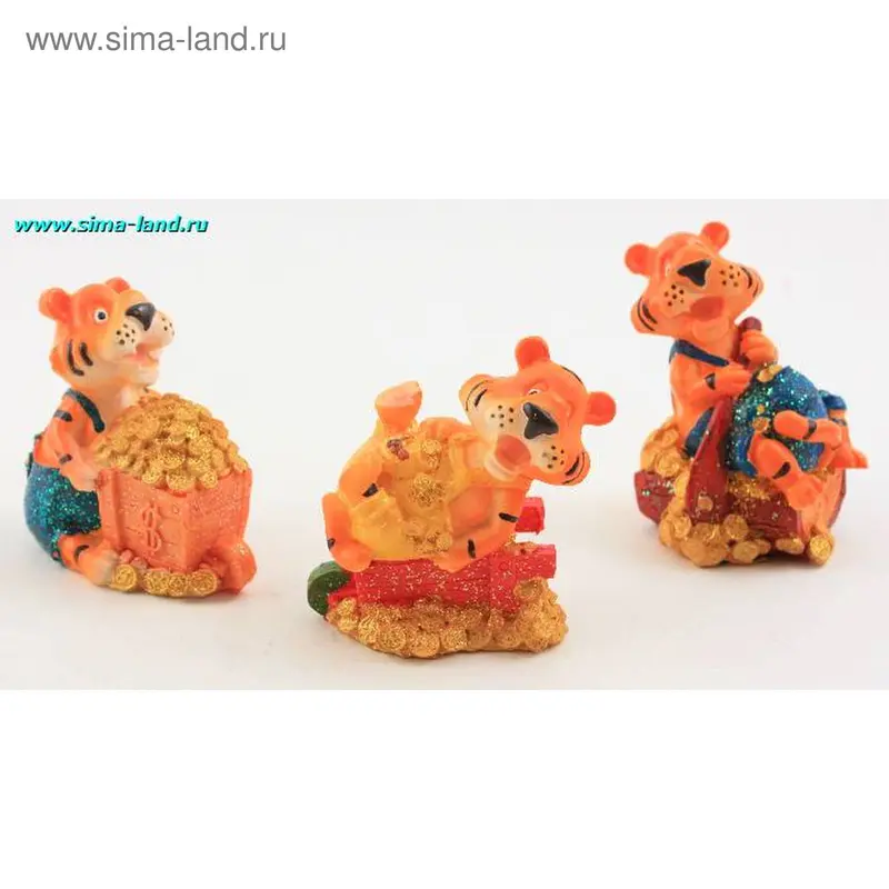 тигр блестящий с мешком дл. 9 см (4 шт) (бокс 192 шт)