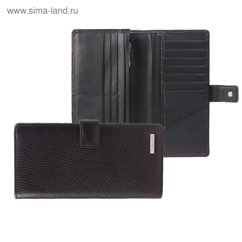 Портмоне мужское, 2 отдела, для карт, монет, шоколад