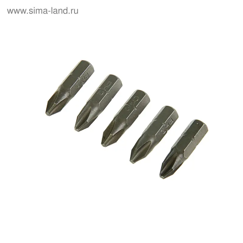 Набор бит "СИБРТЕХ", PH2x25, сталь CrMo, 5 шт