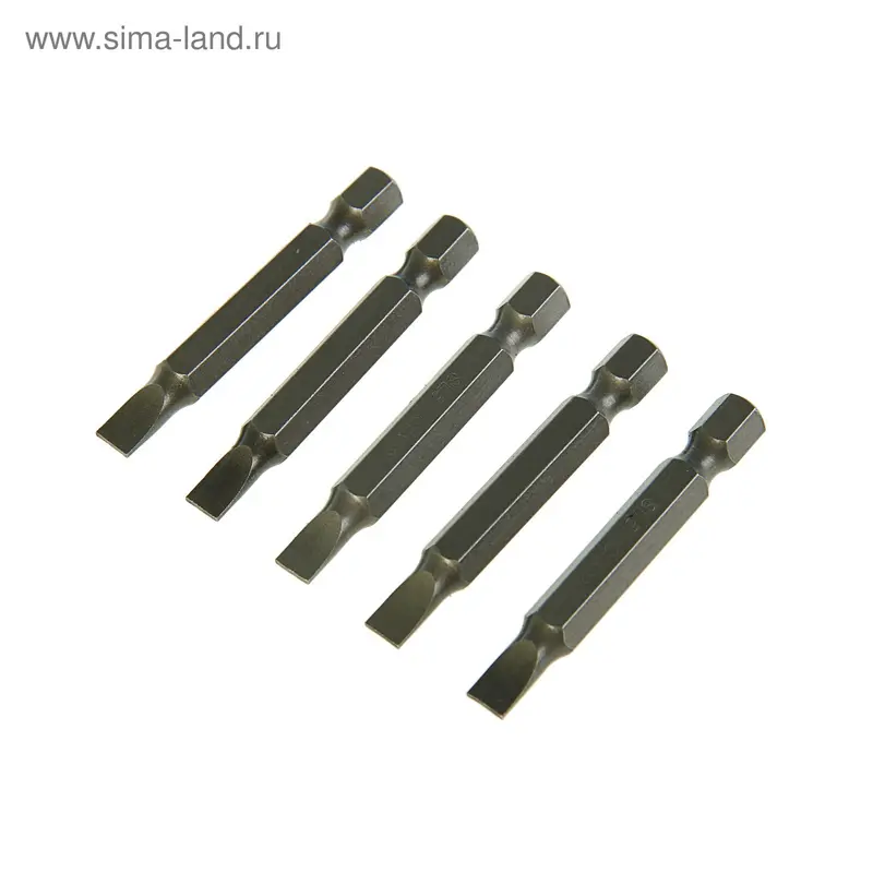 Набор бит "СИБРТЕХ", SL5x50, сталь CrMo, 5 шт