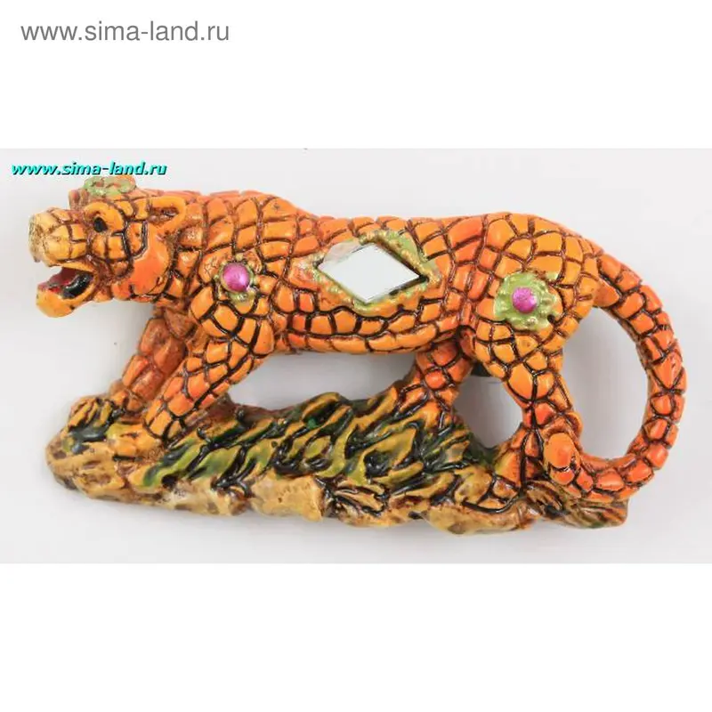 магнит тигр страза на траве (12 шт) (бокс 960 шт) 8,5*4