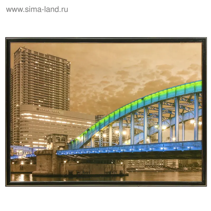 Картина "Ночной мост" 53х73 см