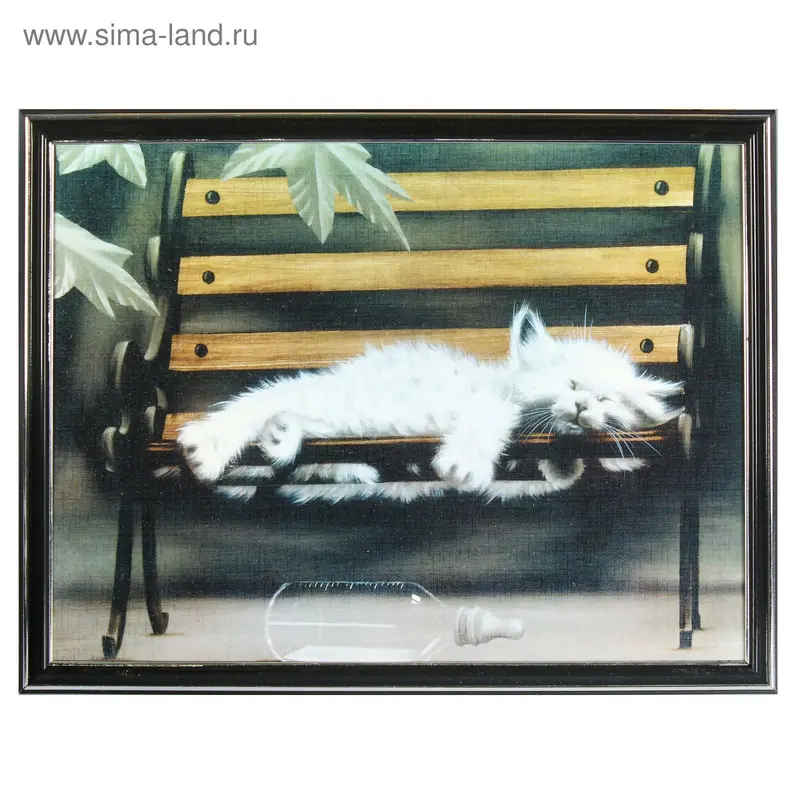 Картина "Беленький котёнок" 33х43 см