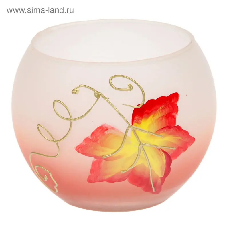 Подсвечник стекло "Кленовый лист" 10,5х10,5х8,5 см