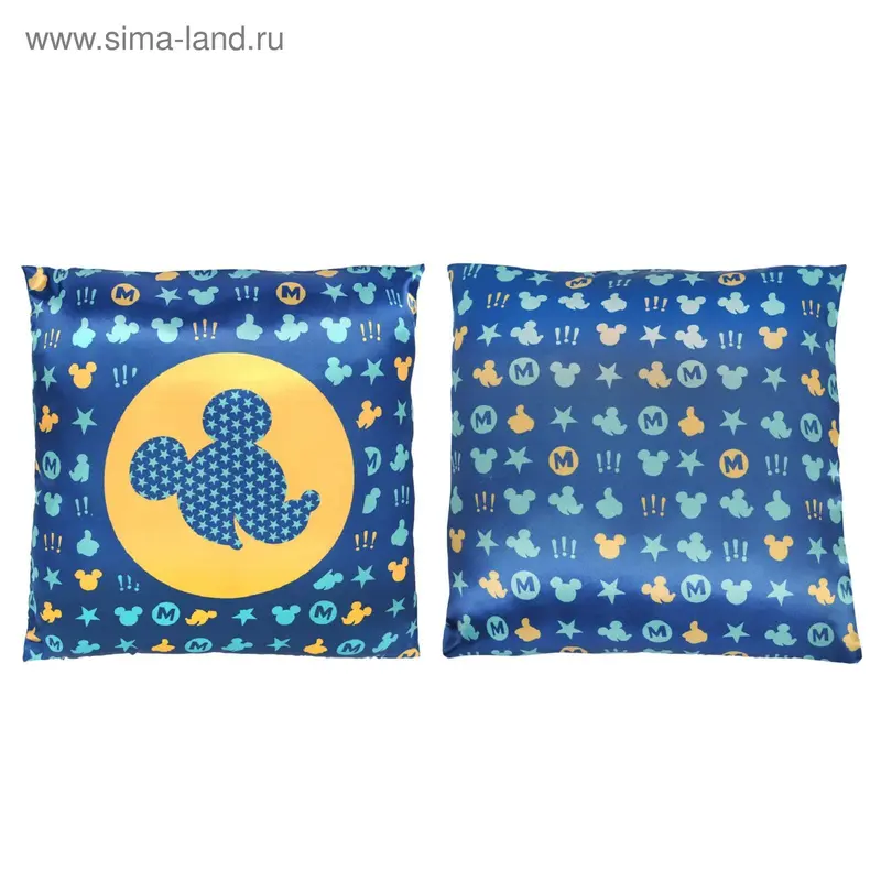 Подушка Disney в сатиновой наволочке 40*40см Микки, рисунок МИКС, синтепон, п/э