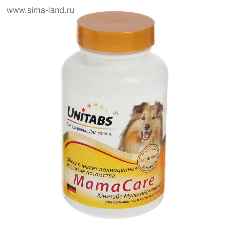 "Юнитабс МультиКомплекс" UT MamaCare с B9 для беременных собак, 100 таб