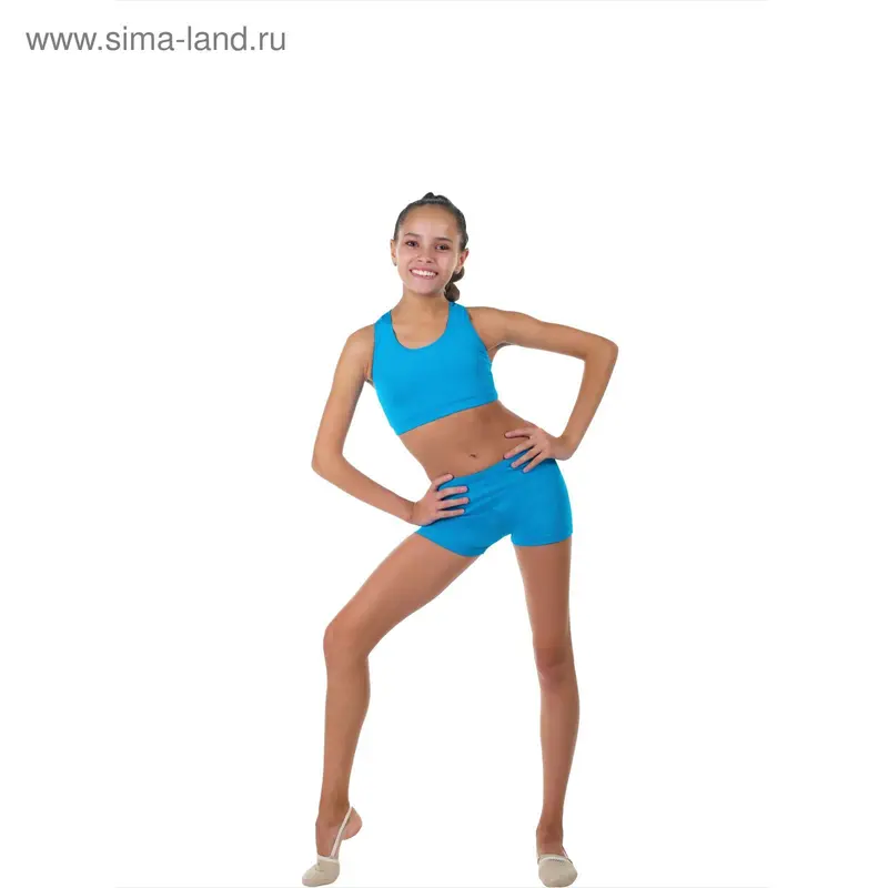 Шорты гимнастические, размер 40, цвет бирюзовый