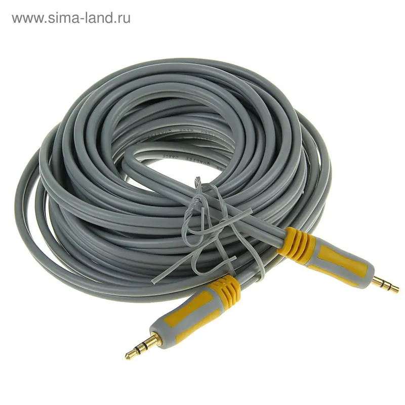 Кабель аудио AUX Delink 3835, Jack 3.5 мм(m)-Jack 3.5 мм(m), 7 м, серый