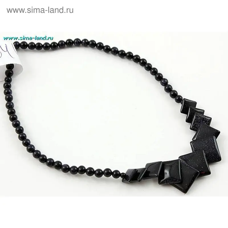 Колье из синих квадратов (стилизованные под авантюрин)