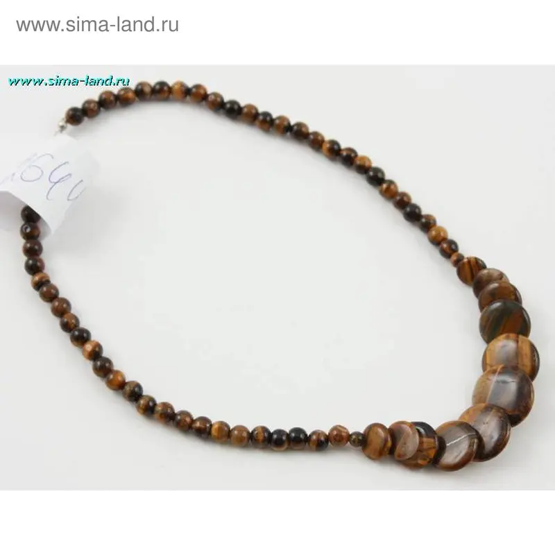 Колье с дисками (стилизованное под тигровый глаз)