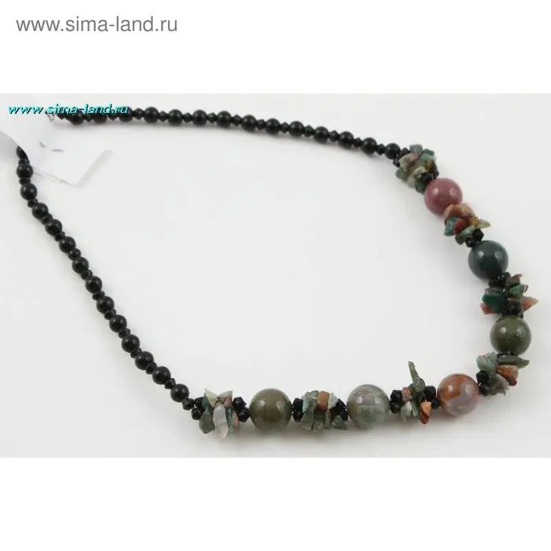 колье яшма шар крошка 45 см