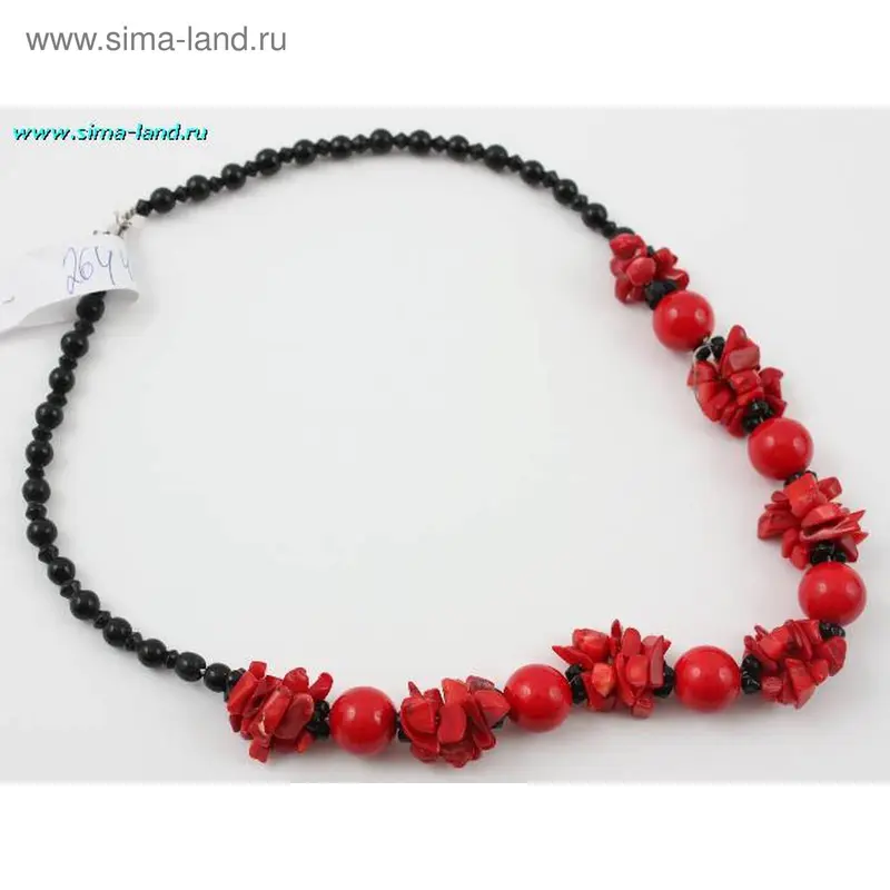 колье коралл крошка 45 см