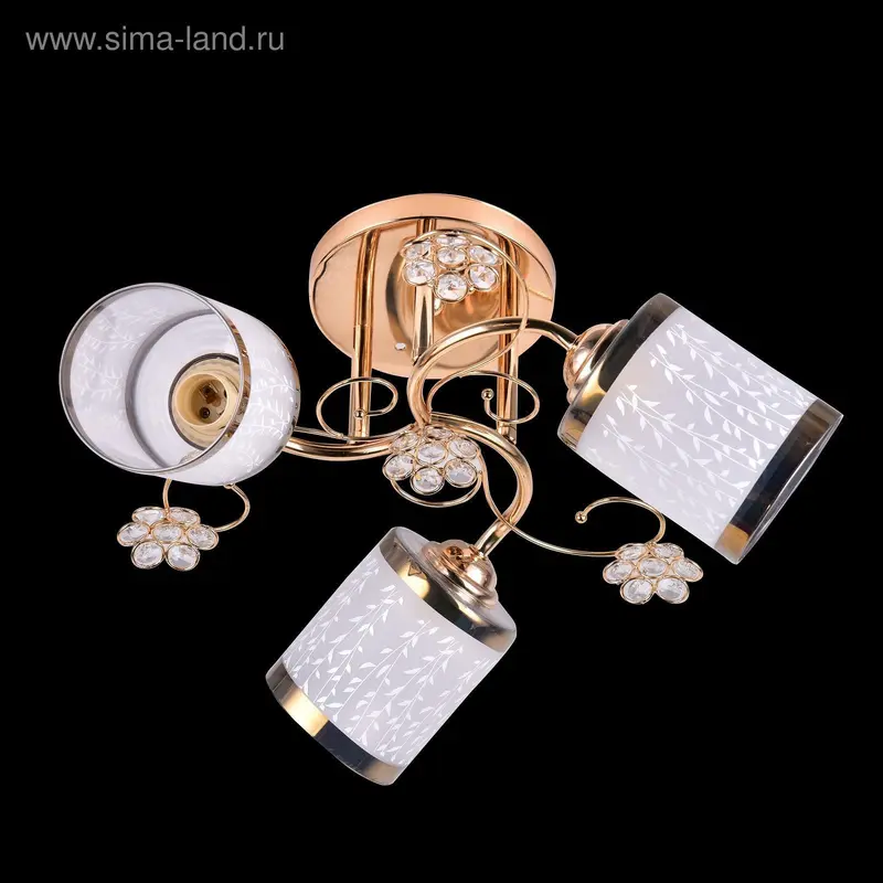 Люстра "Джемма" 3 лампы E27 60W золото