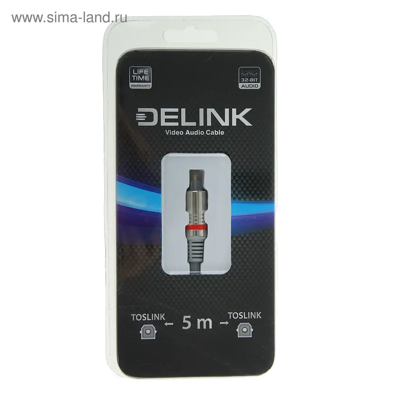 Кабель оптический Delink 3818, TOSLINK(m)-TOSLINK(m), 5 м, серый