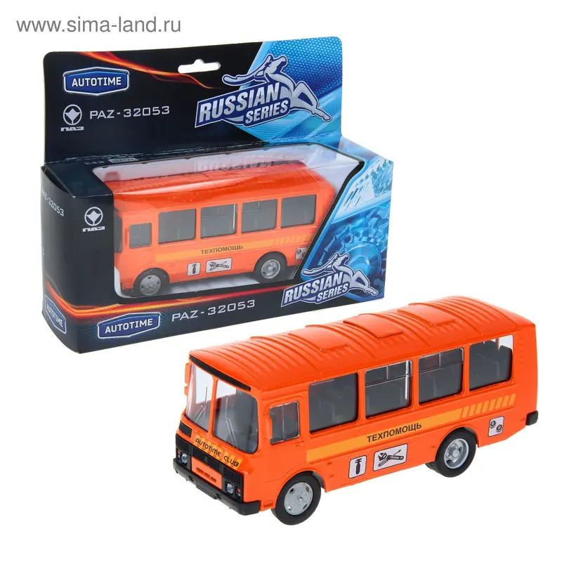 Машина металлическая "ПАЗ-32053" - техпомощь, масштаб 1:43
