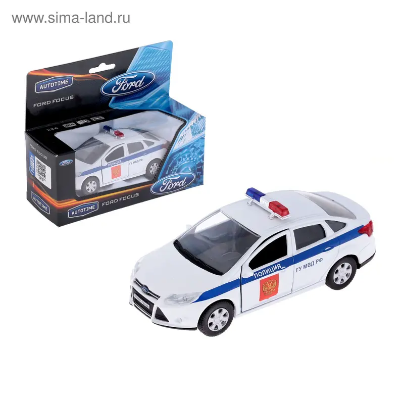 Машина металлическая Ford Focus - Полиция, масштаб 1:36