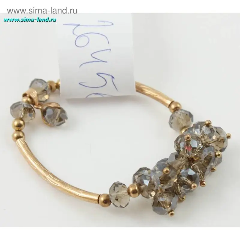браслет кристаллы коричневый 5см