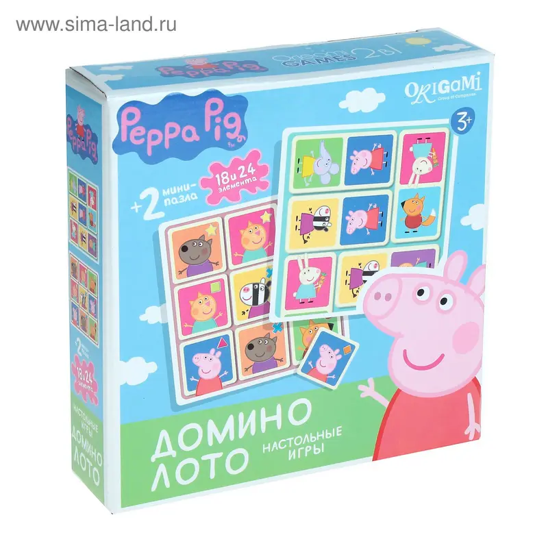 Настольная игра "Peppa Pig 2в1" домино+лото