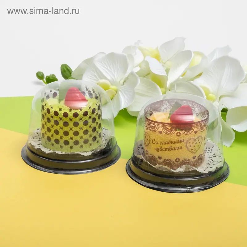 Сувенирное полотенце Торт с клубникой 20х20 см МИКС