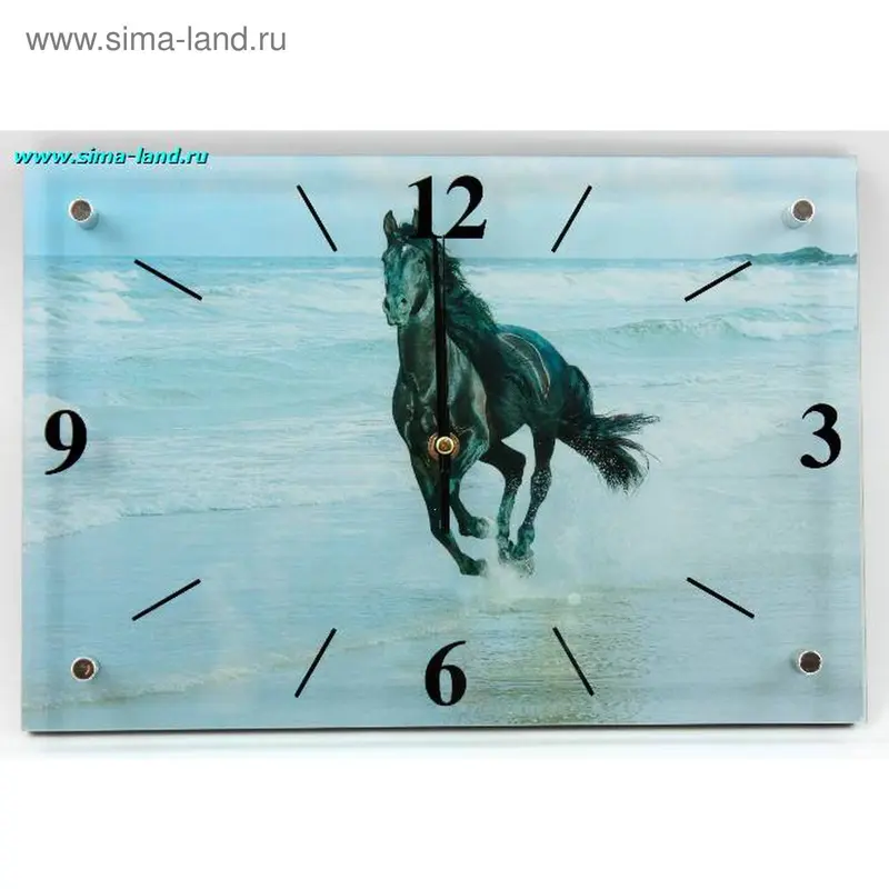 часы стекло 38*26 конь (бокс 12 шт)