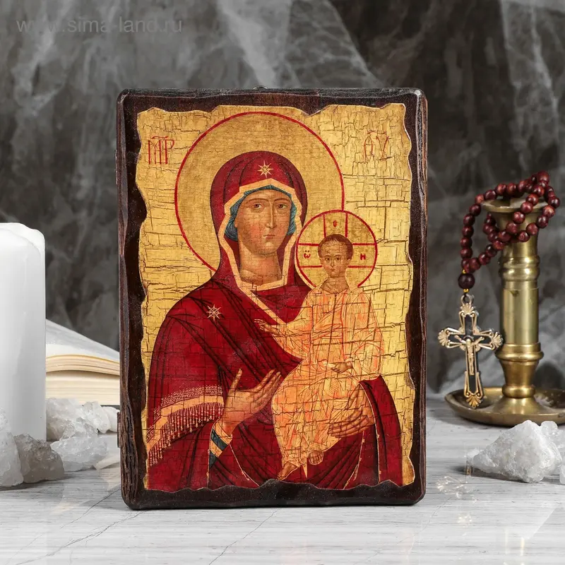 Икона под старину "Смоленская", 17х23 см