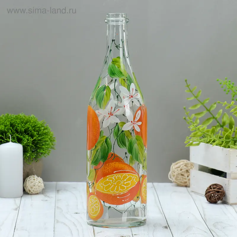 Бутыль "Литр" апельсин, 8,5х31 см, 1 л