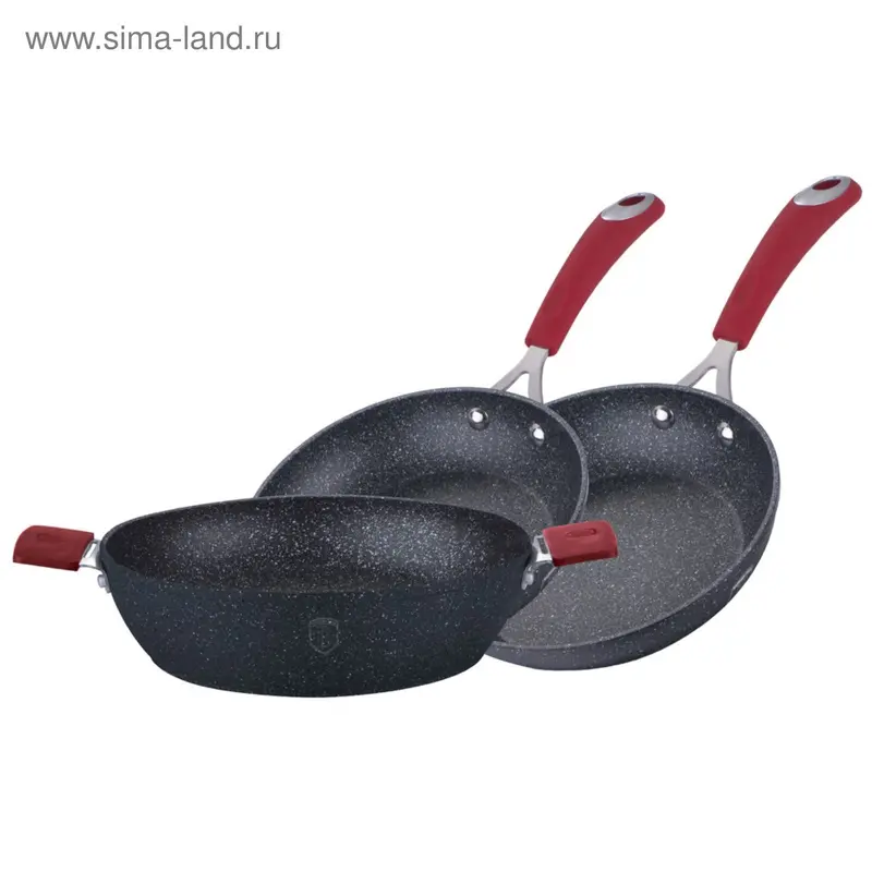 Набор сковород Black Stone Touch Line, 3 предмета, вок и 2 сковороды