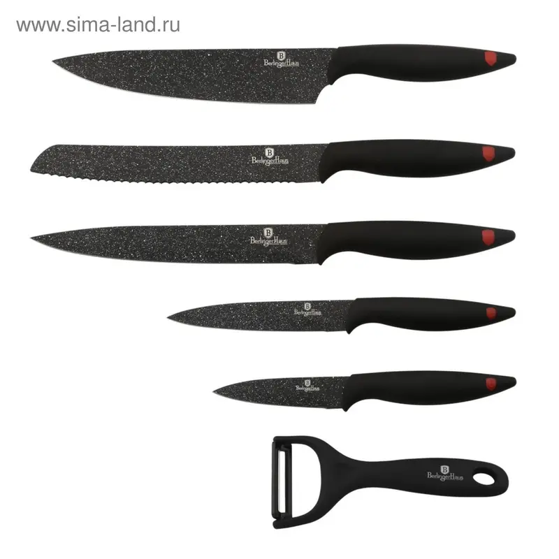 Набор ножей Stone Touch Line Black/Red, 6 предметов