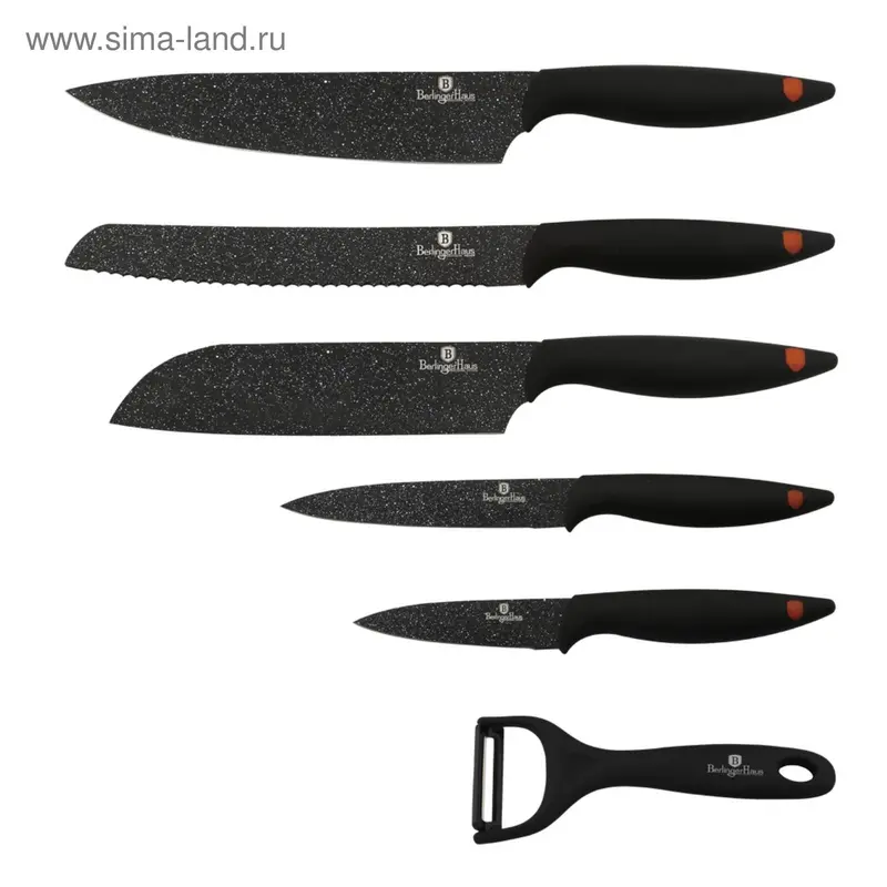Набор ножей Granit Diamond Line Black/Orange, 6 предметов