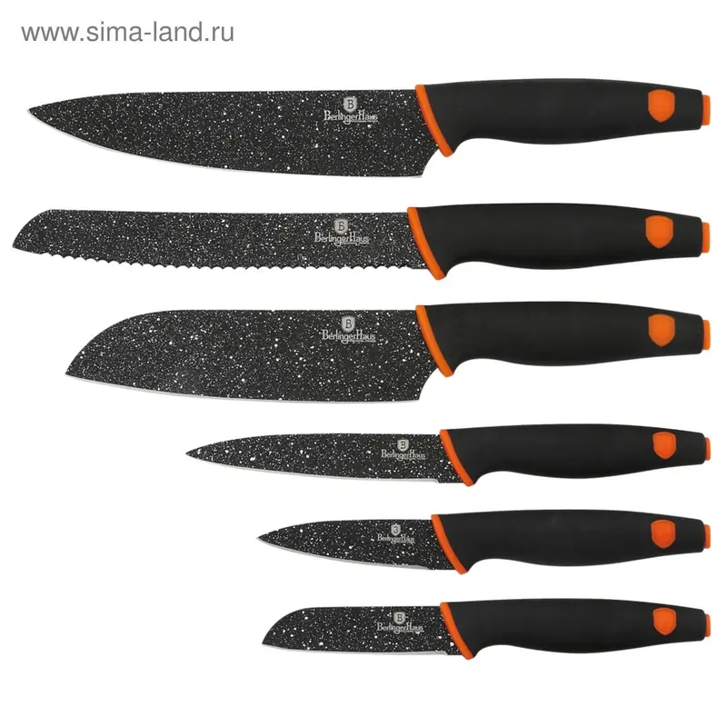 Набор ножей Granit Diamond Line Black/Orange, 6 предметов