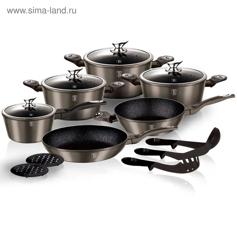 Набор посуды Carbon Metallic Line, 15 предметов